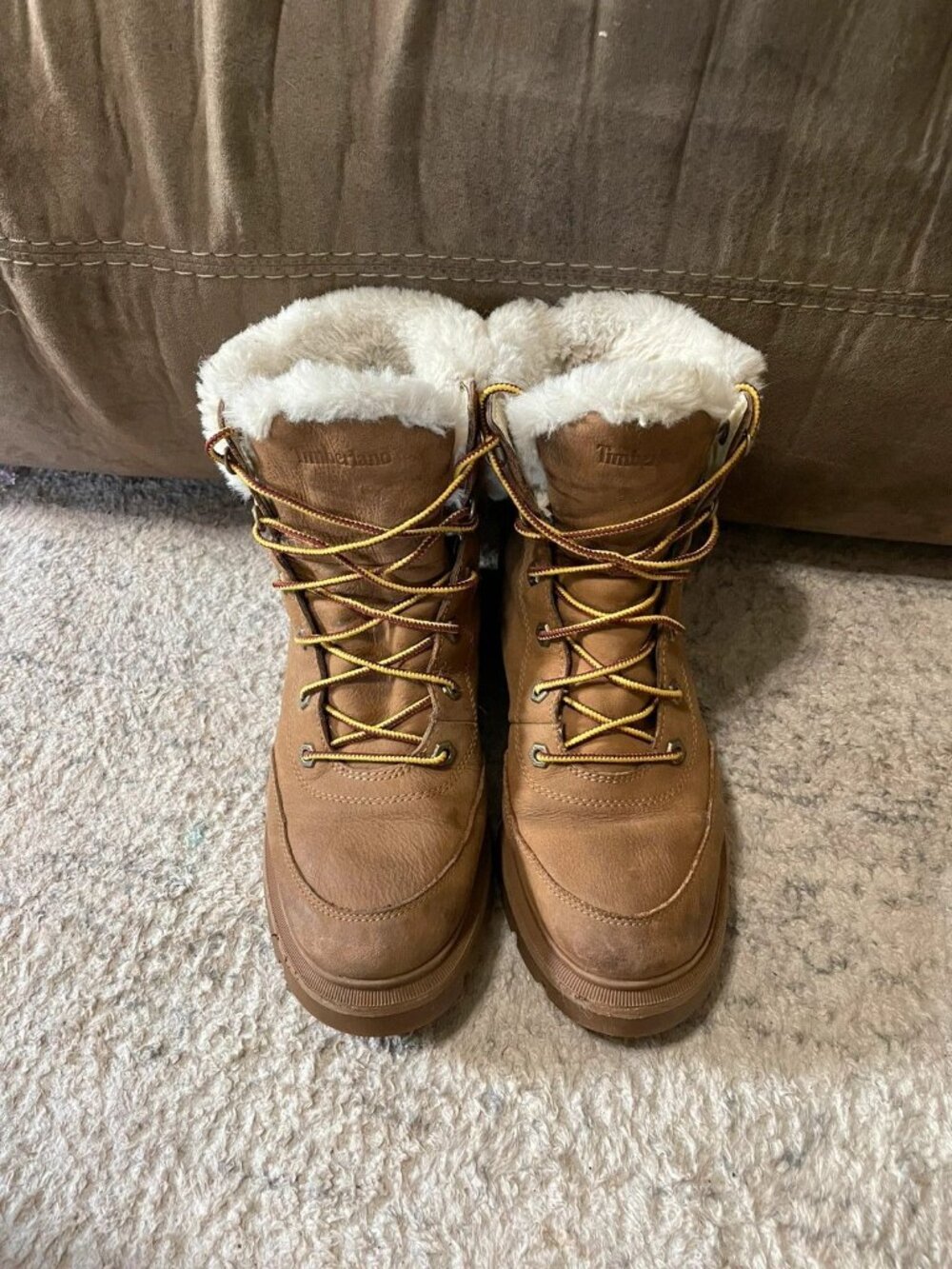 Timberland Women's Tan and Brown Boots Size 9